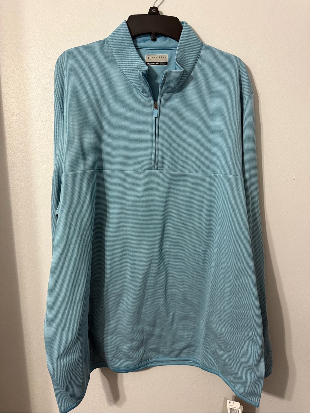 Men’s PGA Tour Quarter Zip Pullover XXL New W/ Tags blue Striped Golf Shirt
